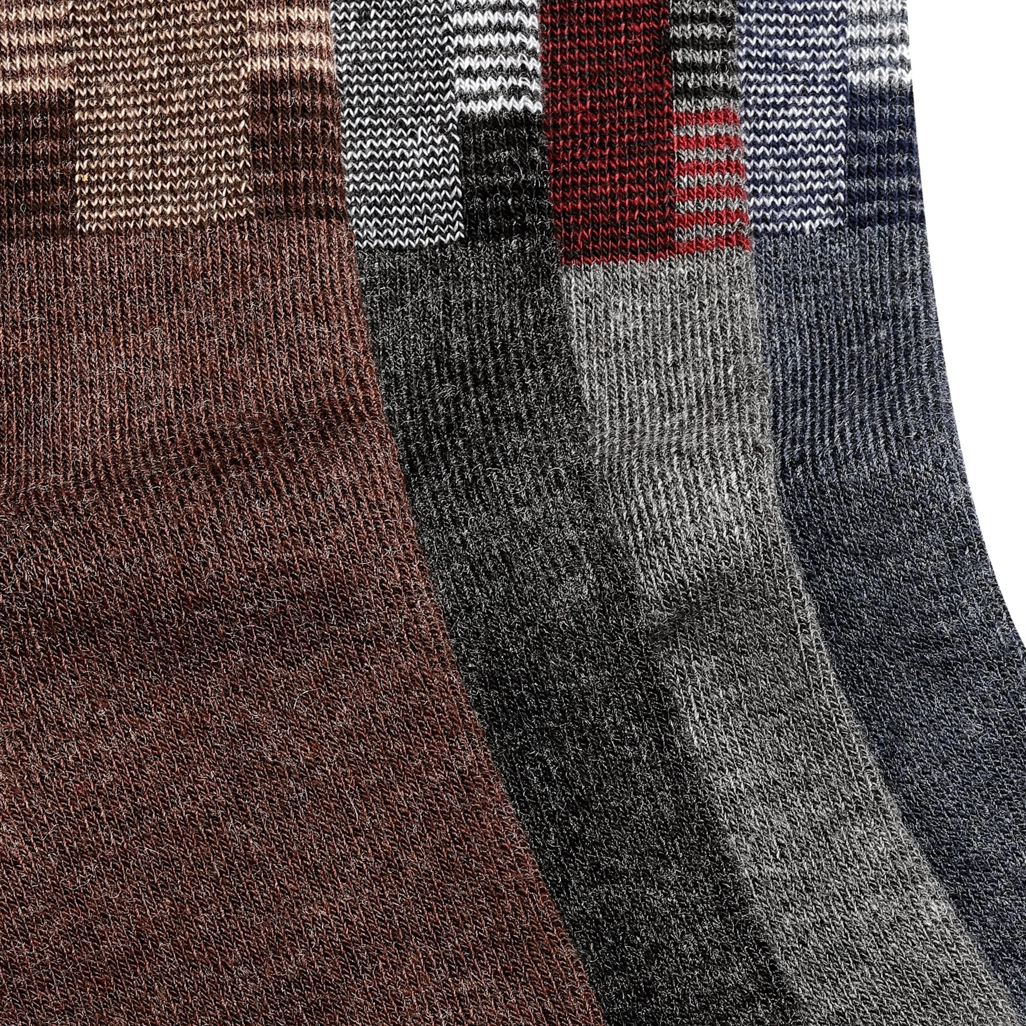Texlon Men Calf Length Woolen Terry Thick Towel Socks Pack of 4