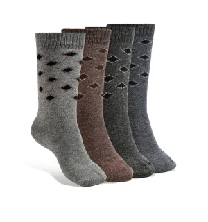 Texlon Men Calf Length Woolen Terry Thick Towel Socks Pack of 4
