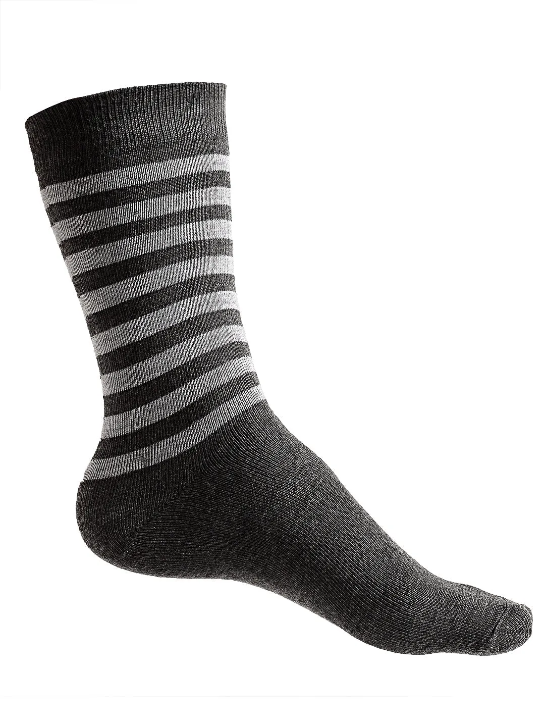 Texlon Men's Woolen Calf Length Striped Thick Winter Wear Socks (Multicolor, Free Size) - Pack of 5 Pairs