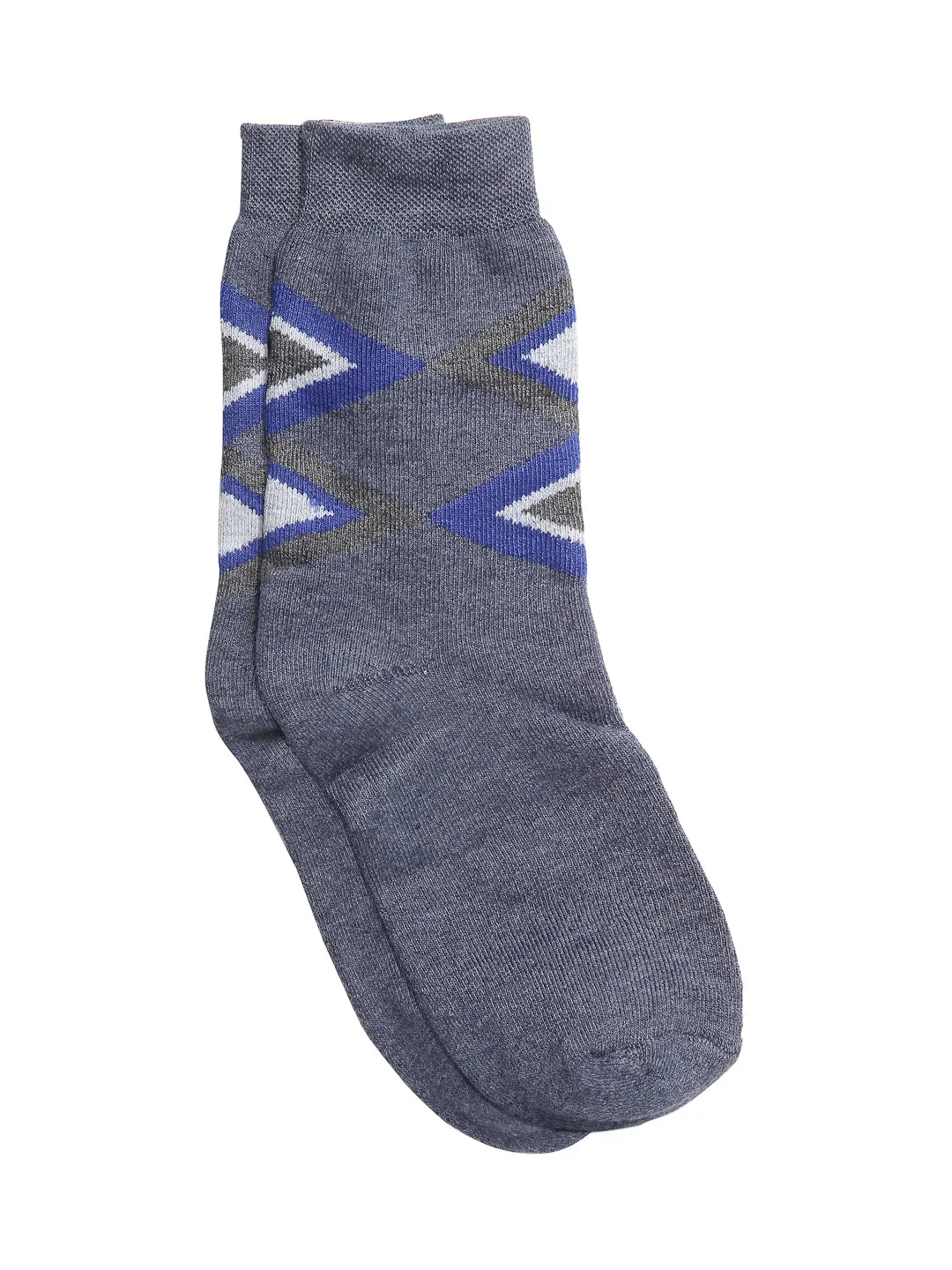 Texlon Men's Woolen Calf Length Towel Thick Warm Socks (Multicolour, Free Size) - Set of 3 Pairs