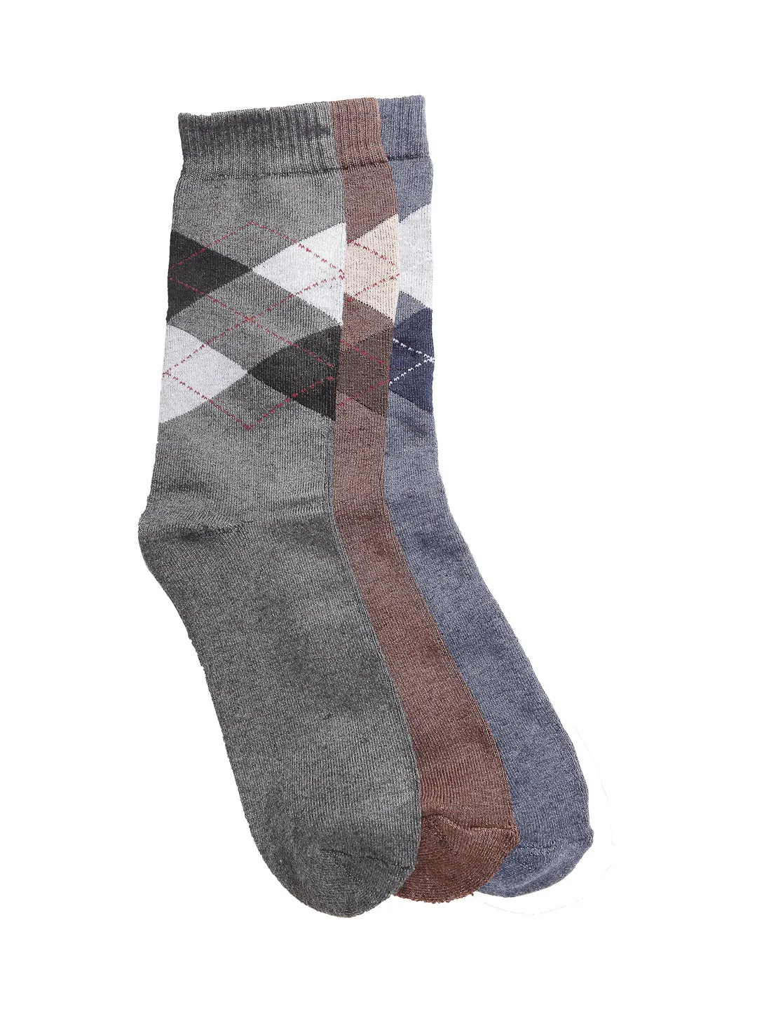 Texlon Men's Woolen Thick Towel Formal Winter Socks (Pack of 3 Pairs)(Free Size, Multicolored)