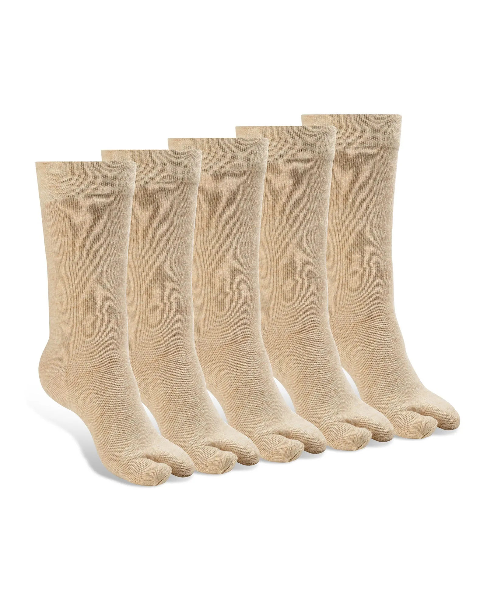 Texlon Women Calf Length Woolen Spandex Winter Wear Skin color Thumb Socks Pack of 5