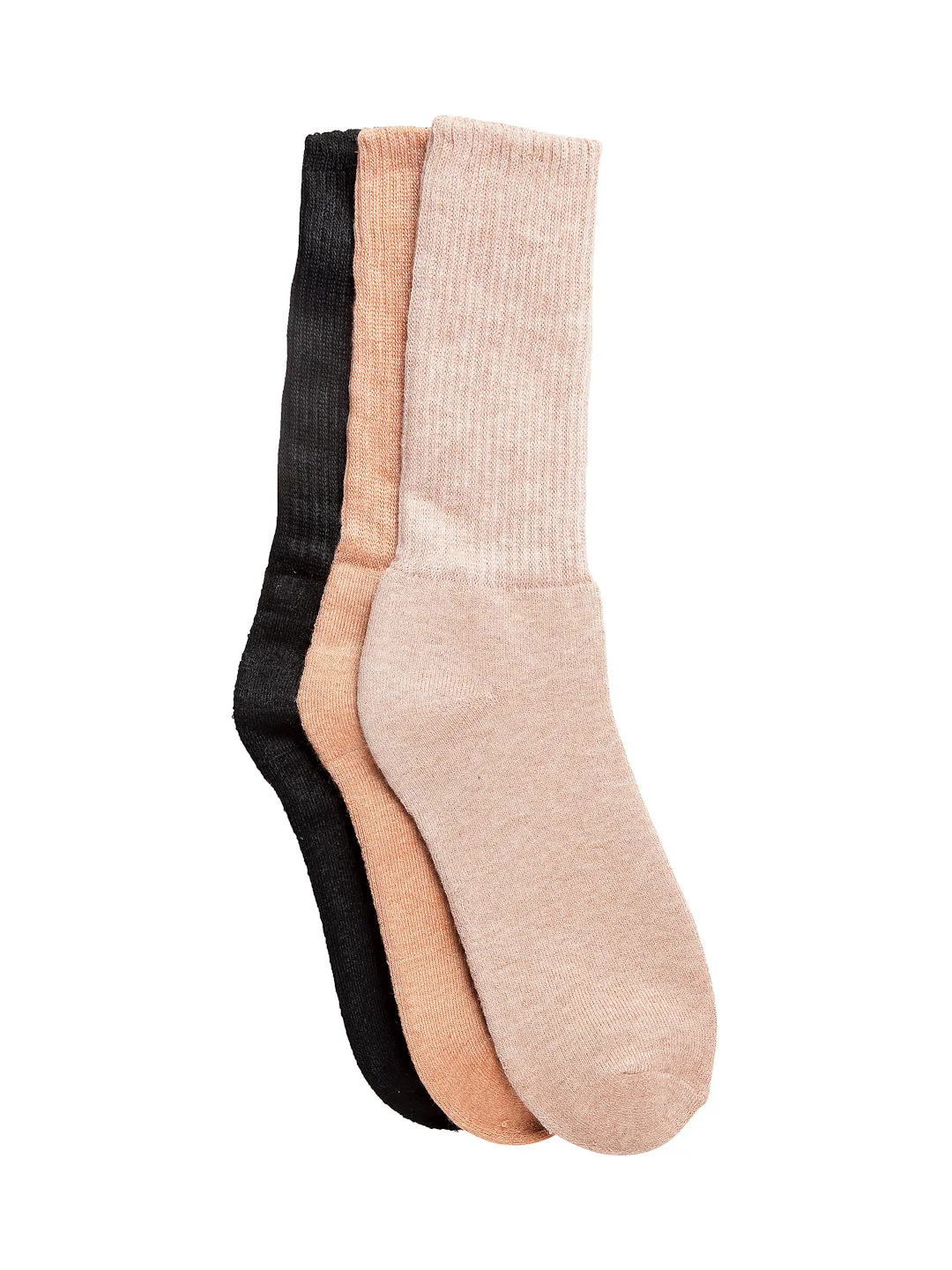 Texlon Women's Calf Length Towel Terry Thick Woolen Multicolored Thumb Socks(Pack of 3 Pairs)