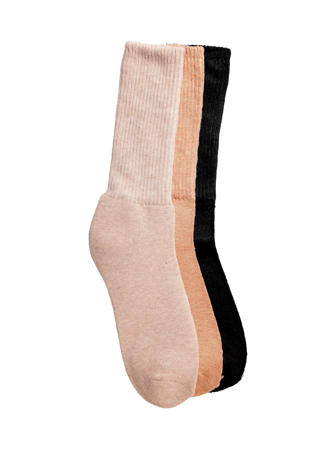 Texlon Women's Calf Length Towel Terry Thick Woolen Multicolored Thumb Socks(Pack of 3 Pairs)
