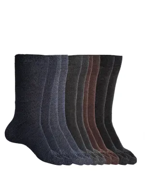 Texlon Women's Woolen Calf Length Thumb Socks(Pack of 5 Pairs)(Multicolored, Free size)