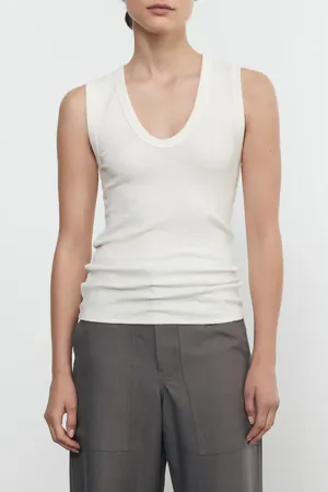 Textured Knit Sleeveless U | Vanilla