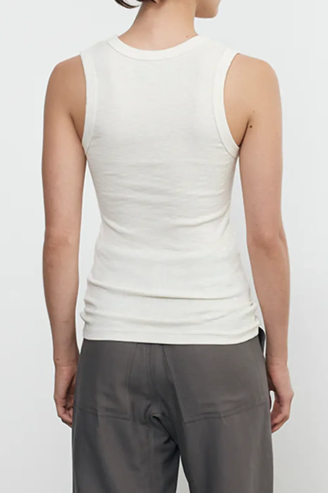 Textured Knit Sleeveless U | Vanilla