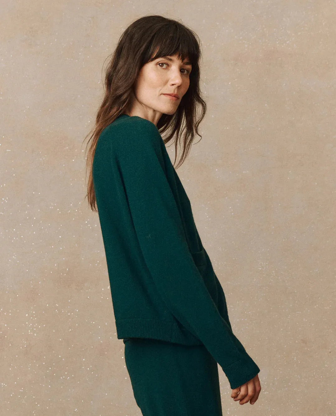 [THE GREAT] CASHMERE VARSITY CARDIGAN - ALPINE