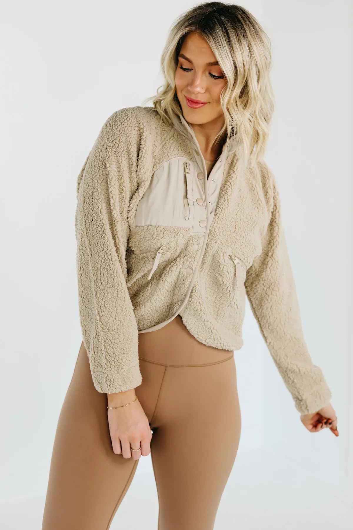 The Rikki High Neck Sherpa Jacket