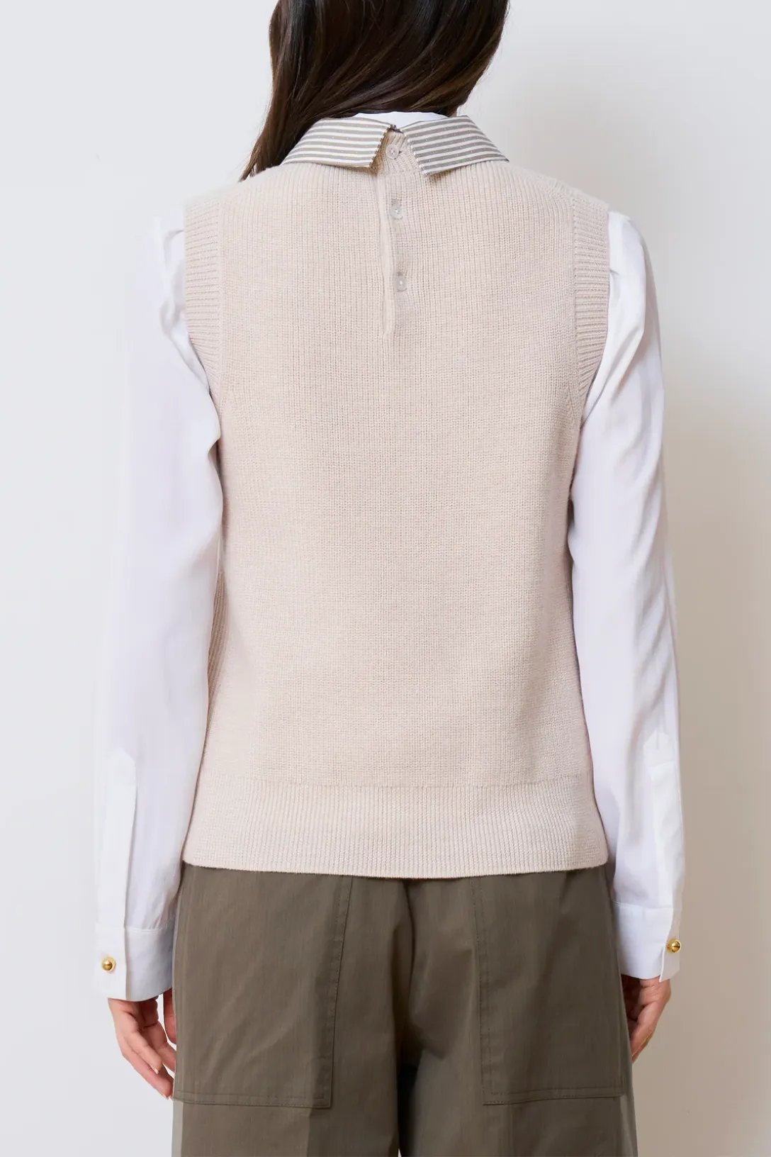 The School Vest | Beige Multi