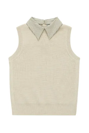 The School Vest | Beige Multi