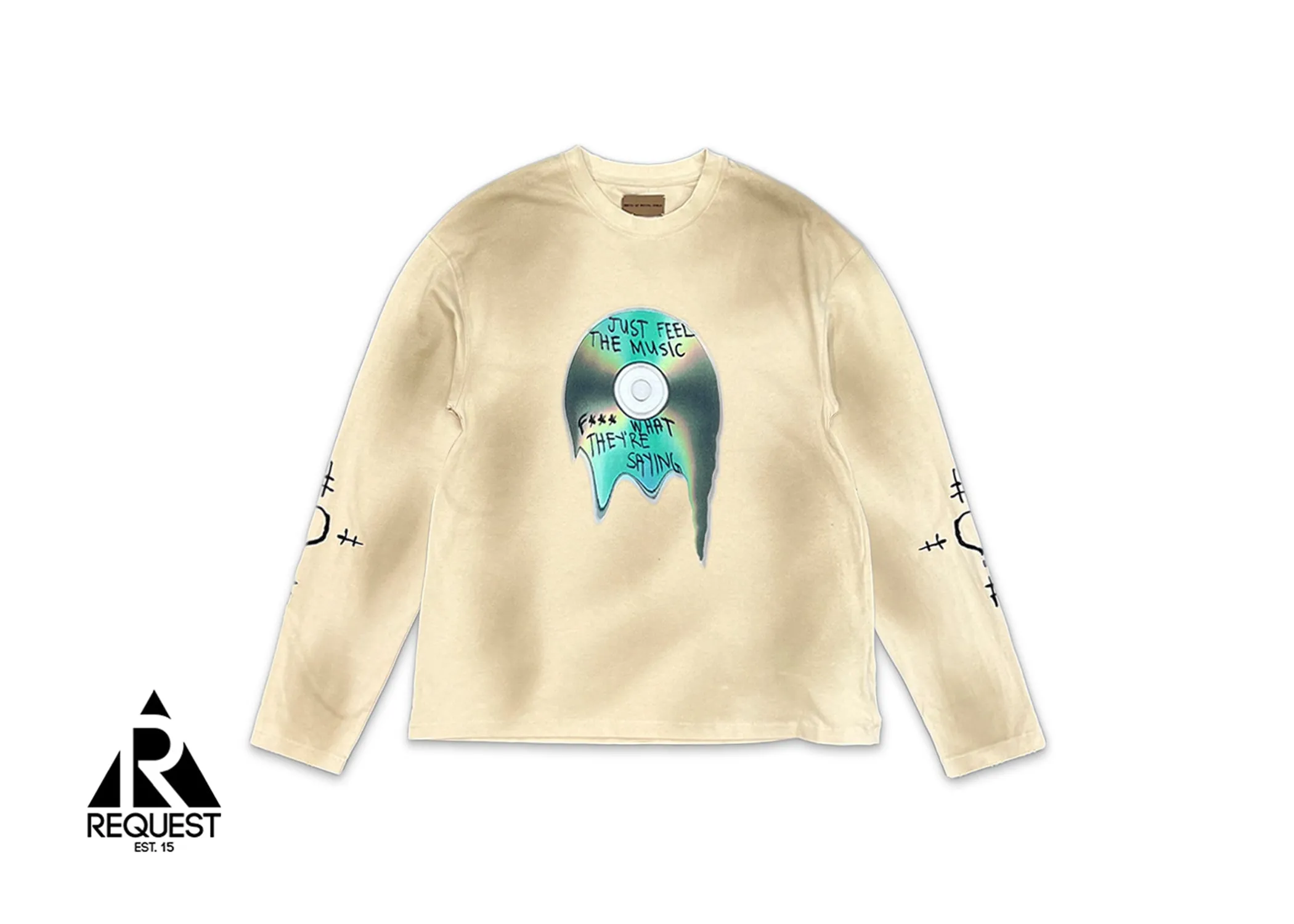 Three-Piece Distressed & Stained Long-Sleeve Tee "Brown/Grey"
