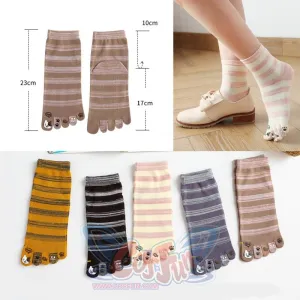 Toe Socks Girl Socks Cotton Socks Cartoon Cat Paw Cute Kawaii