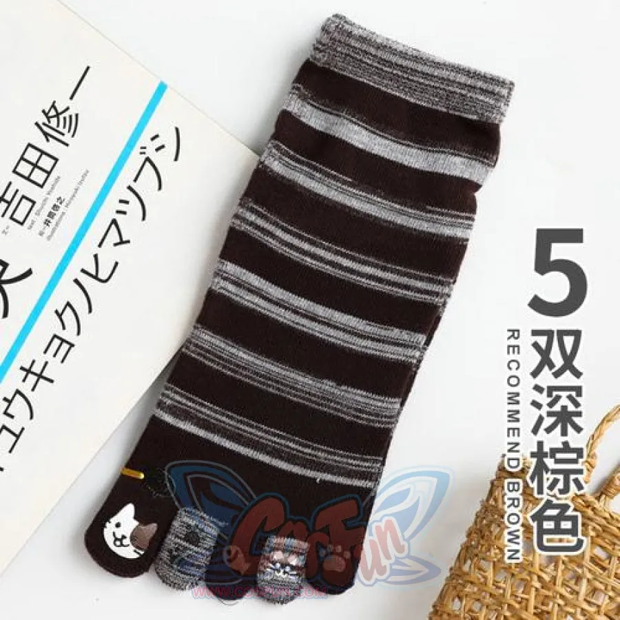 Toe Socks Girl Socks Cotton Socks Cartoon Cat Paw Cute Kawaii