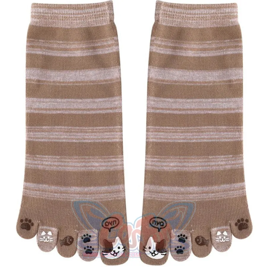 Toe Socks Girl Socks Cotton Socks Cartoon Cat Paw Cute Kawaii