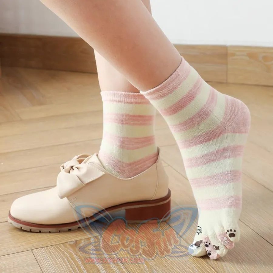 Toe Socks Girl Socks Cotton Socks Cartoon Cat Paw Cute Kawaii