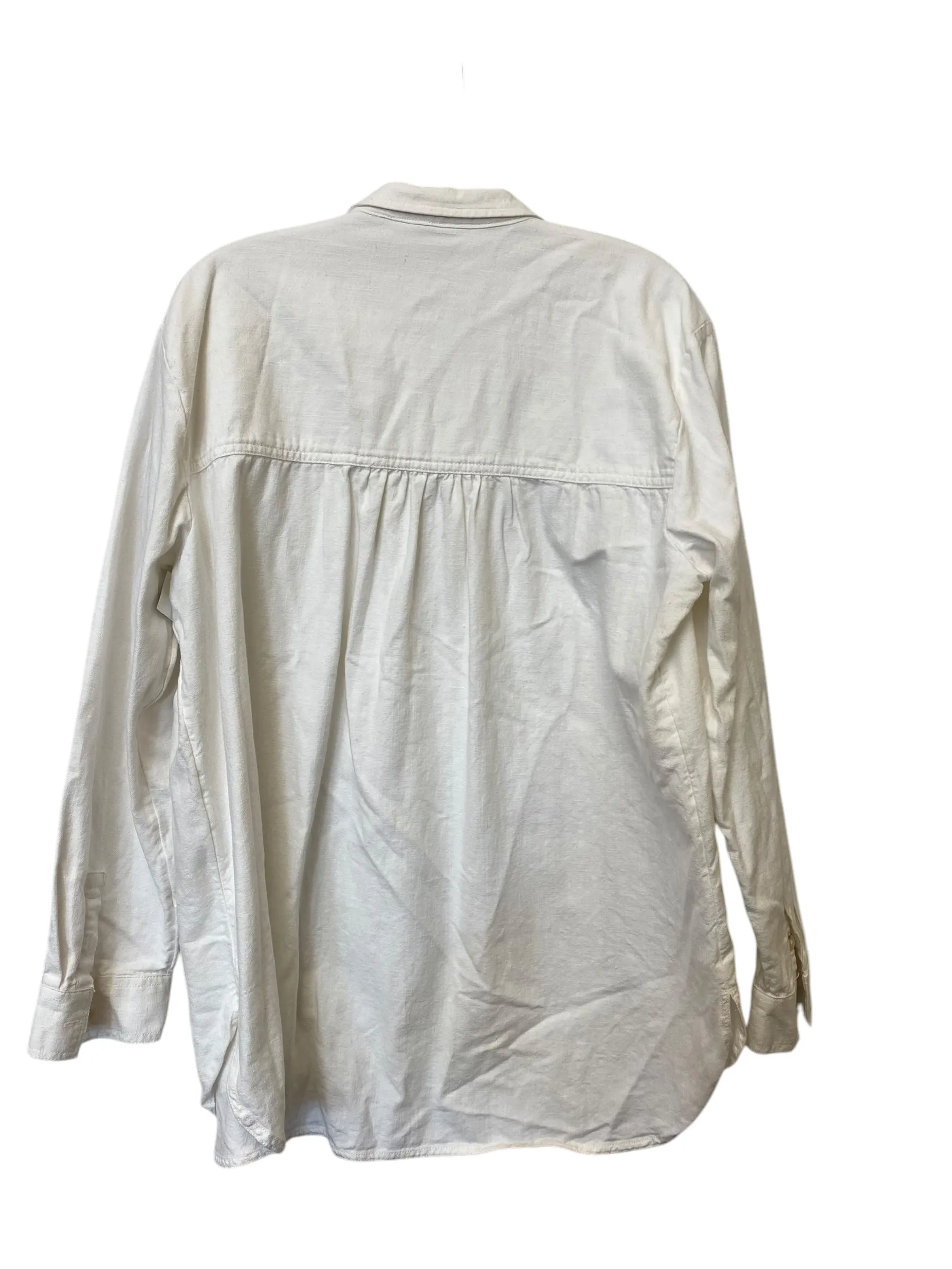 Top Long Sleeve By Pilcro In White Denim, Size: Xl