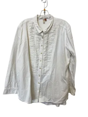Top Long Sleeve By Pilcro In White Denim, Size: Xl