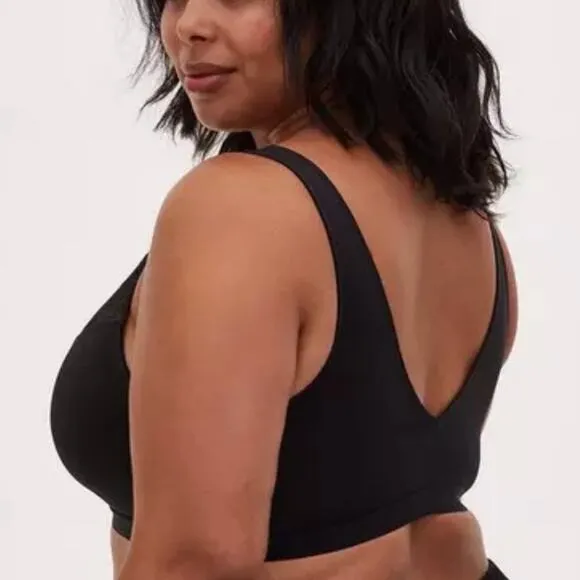 Torrid Black Microfiber &amp; Lace Wireless Sleep Bralette 3X NWT 12385229 12385234