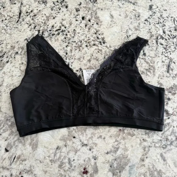 Torrid Black Microfiber &amp; Lace Wireless Sleep Bralette 3X NWT 12385229 12385234