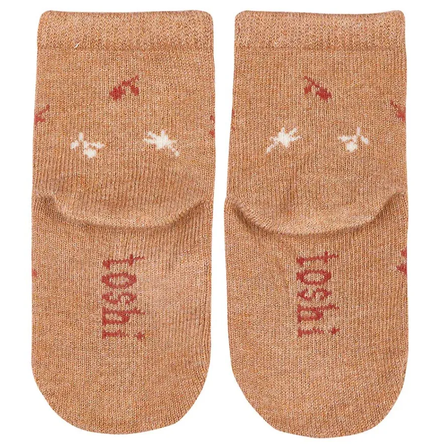 Toshi Organic Ankle Jacquard Socks - Maple Leaves