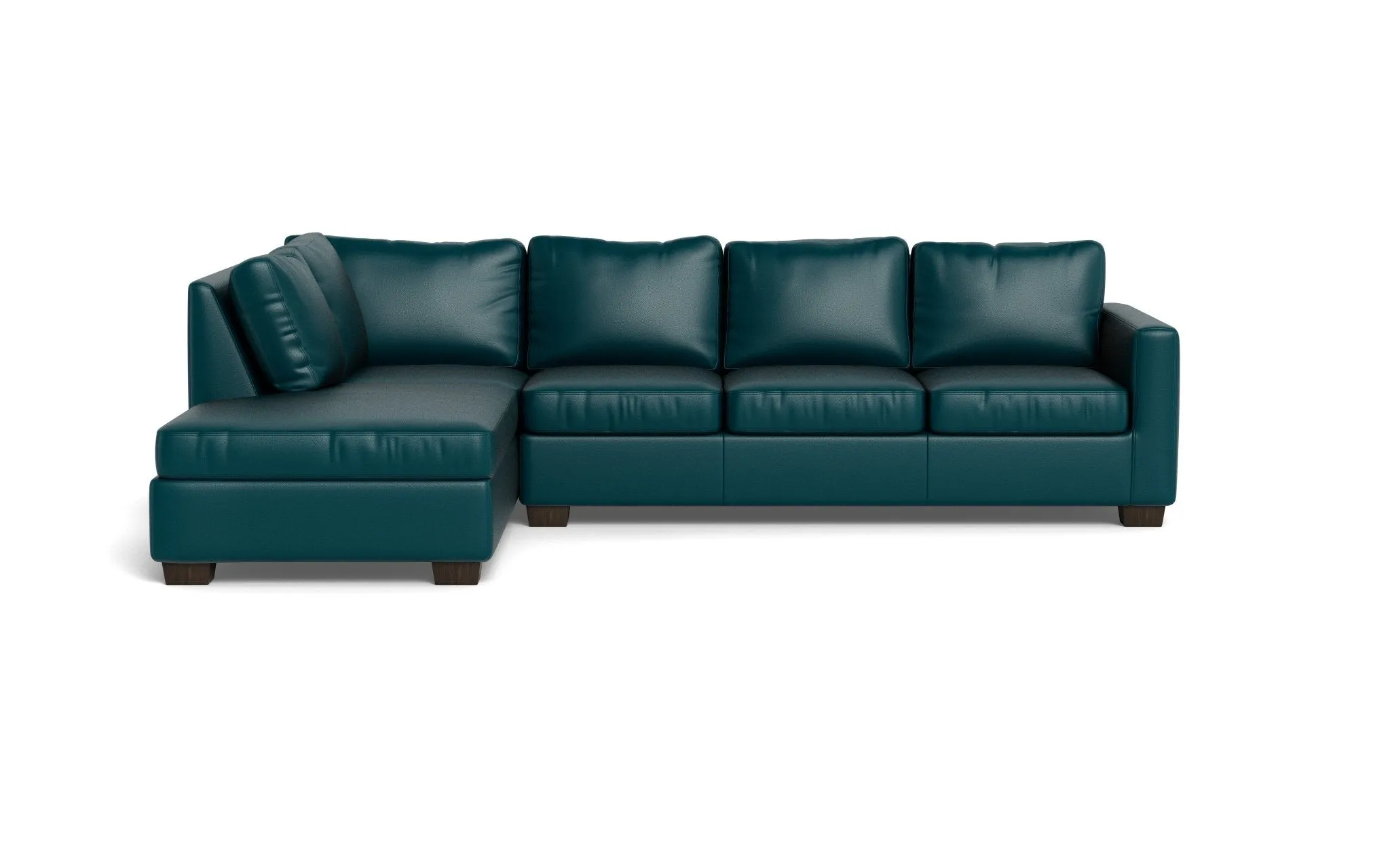Track 121" Leather Left Chaise Sectional