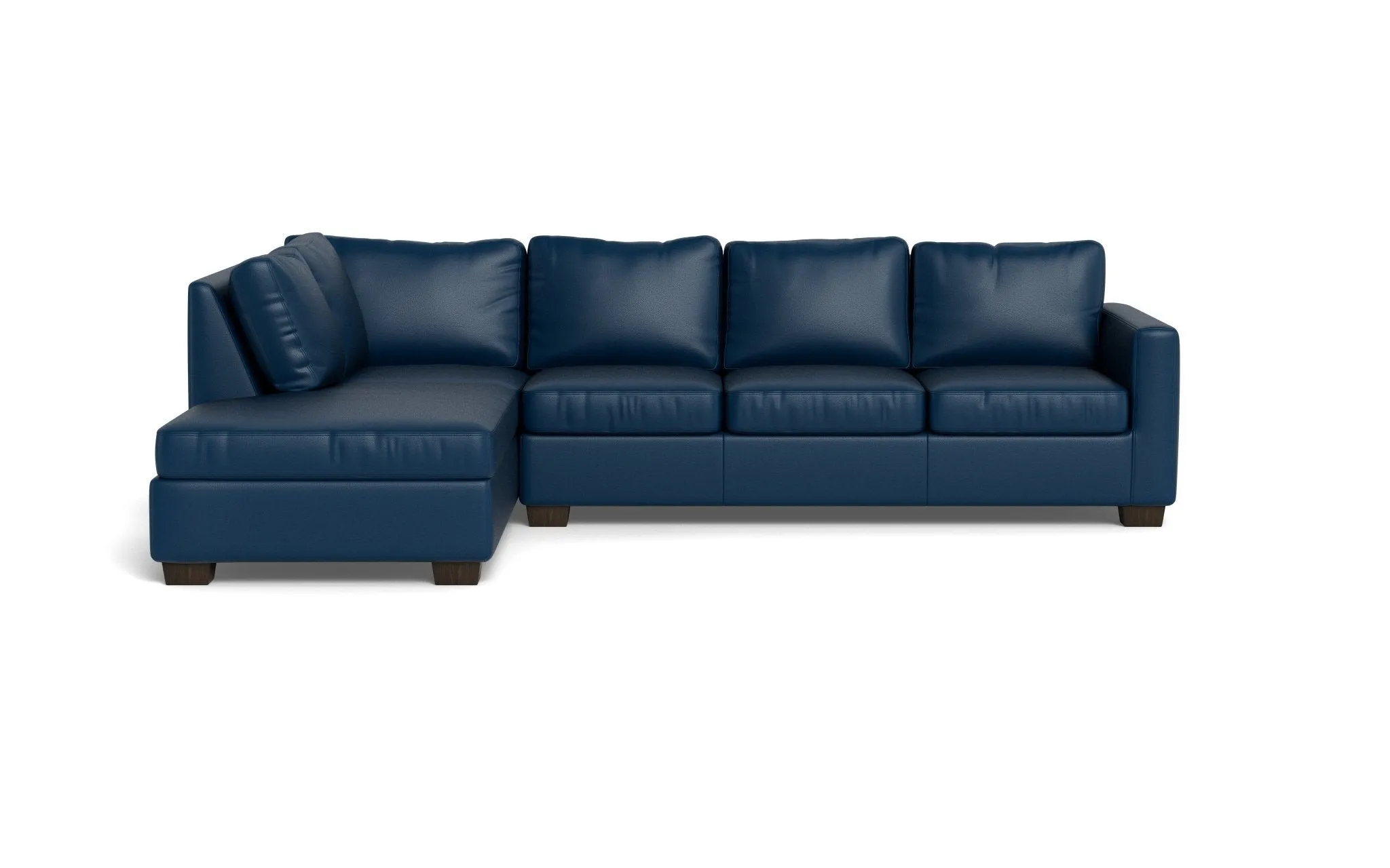 Track 121" Leather Left Chaise Sectional