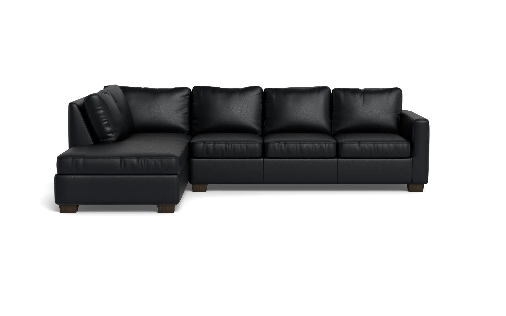 Track 121" Leather Left Chaise Sectional