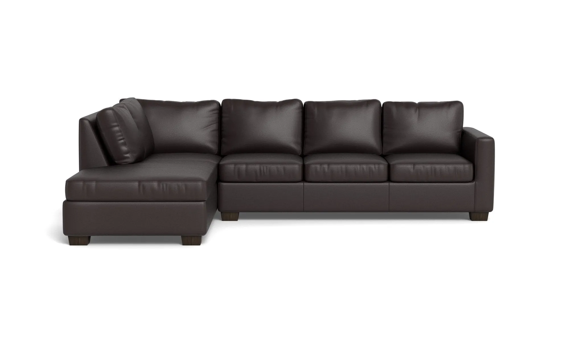 Track 121" Leather Left Chaise Sectional