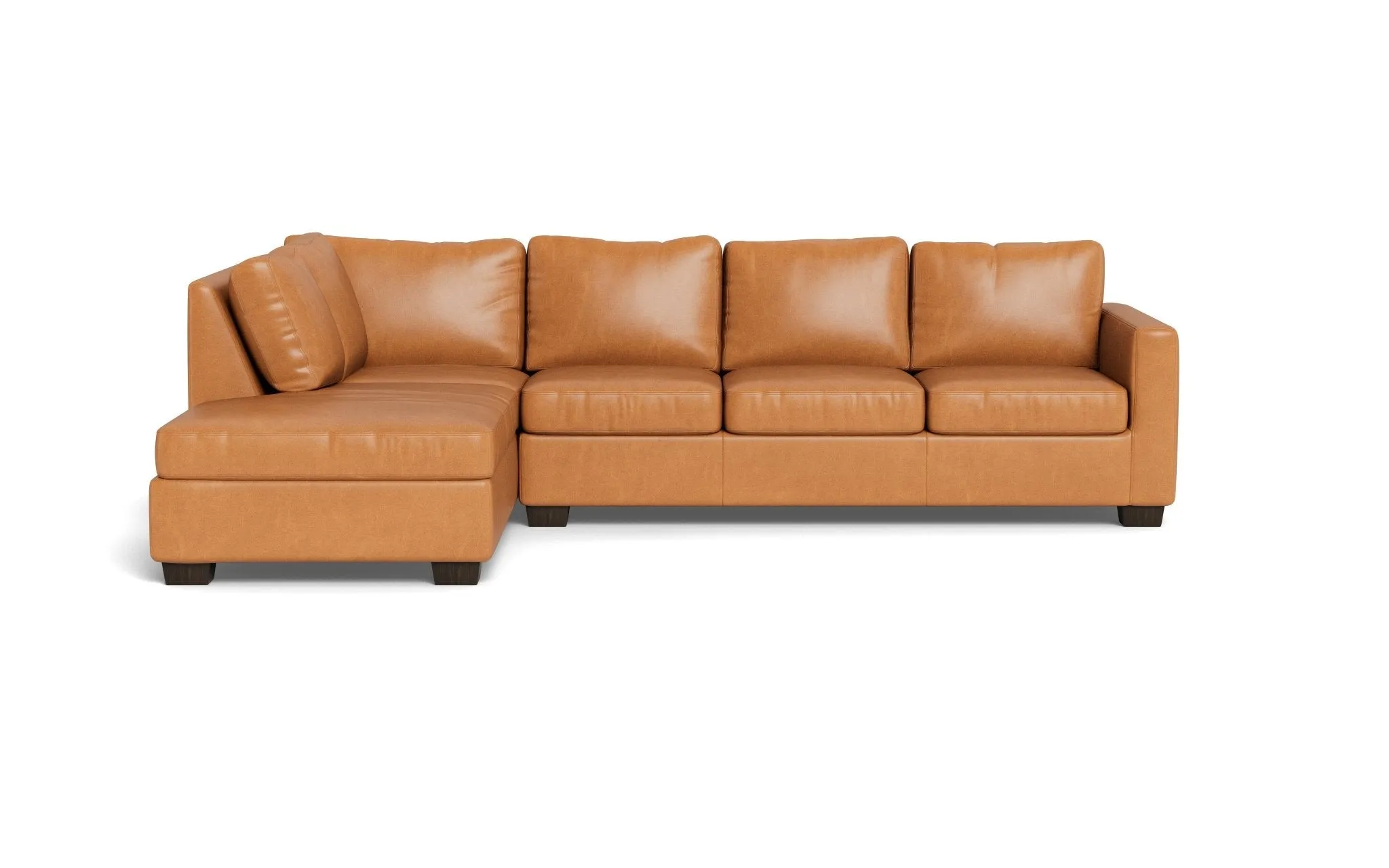 Track 121" Leather Left Chaise Sectional