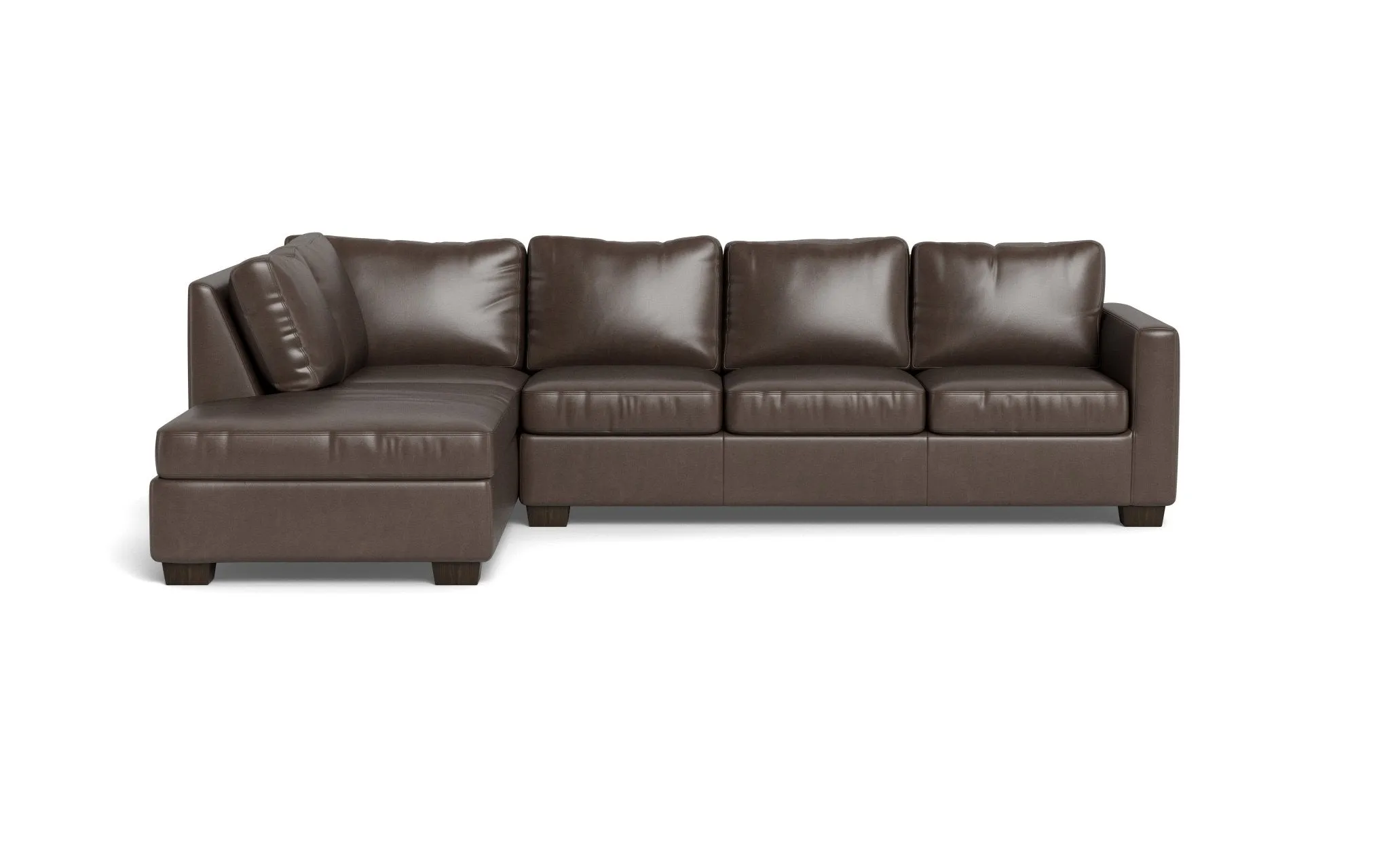 Track 121" Leather Left Chaise Sectional