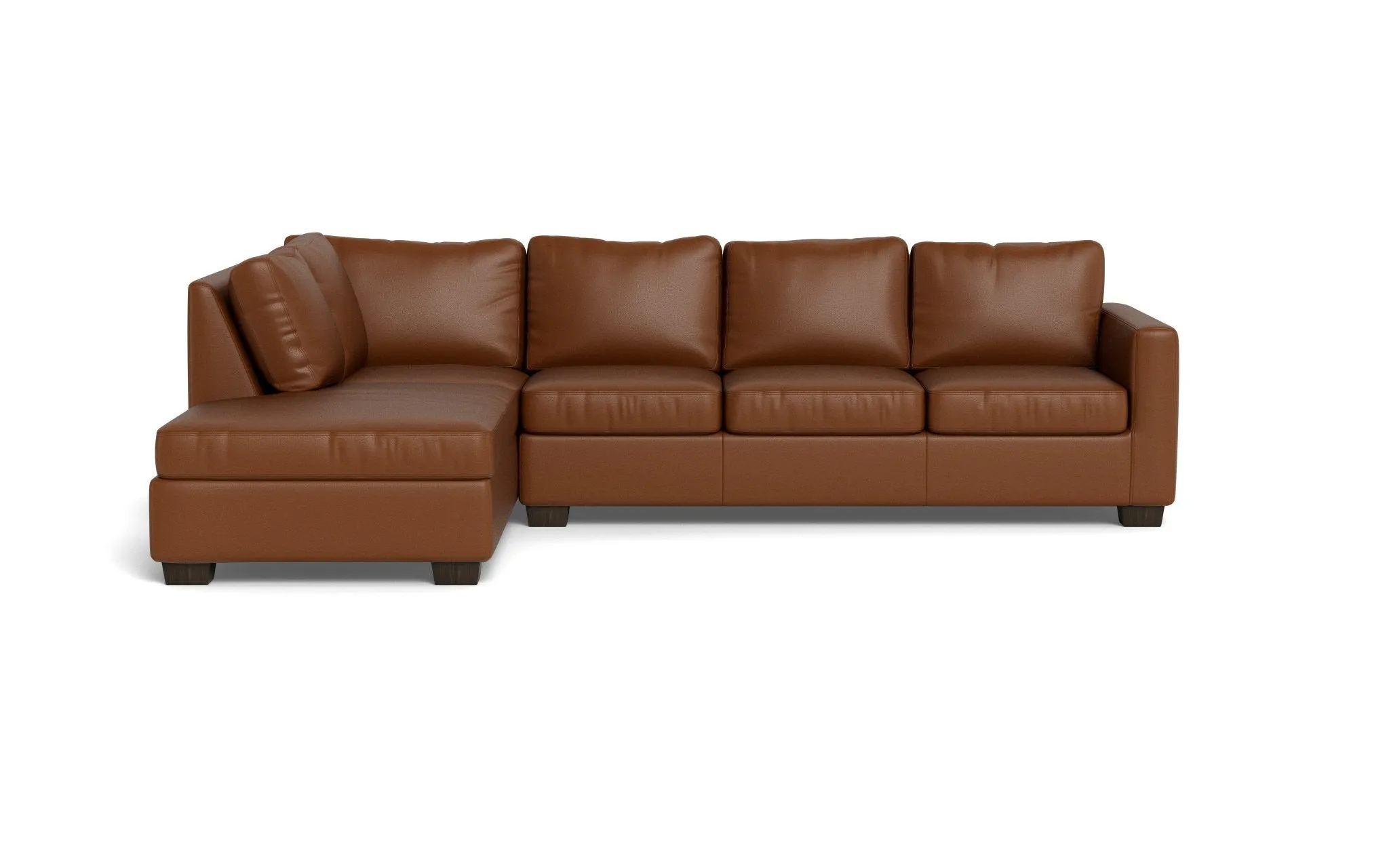 Track 121" Leather Left Chaise Sectional