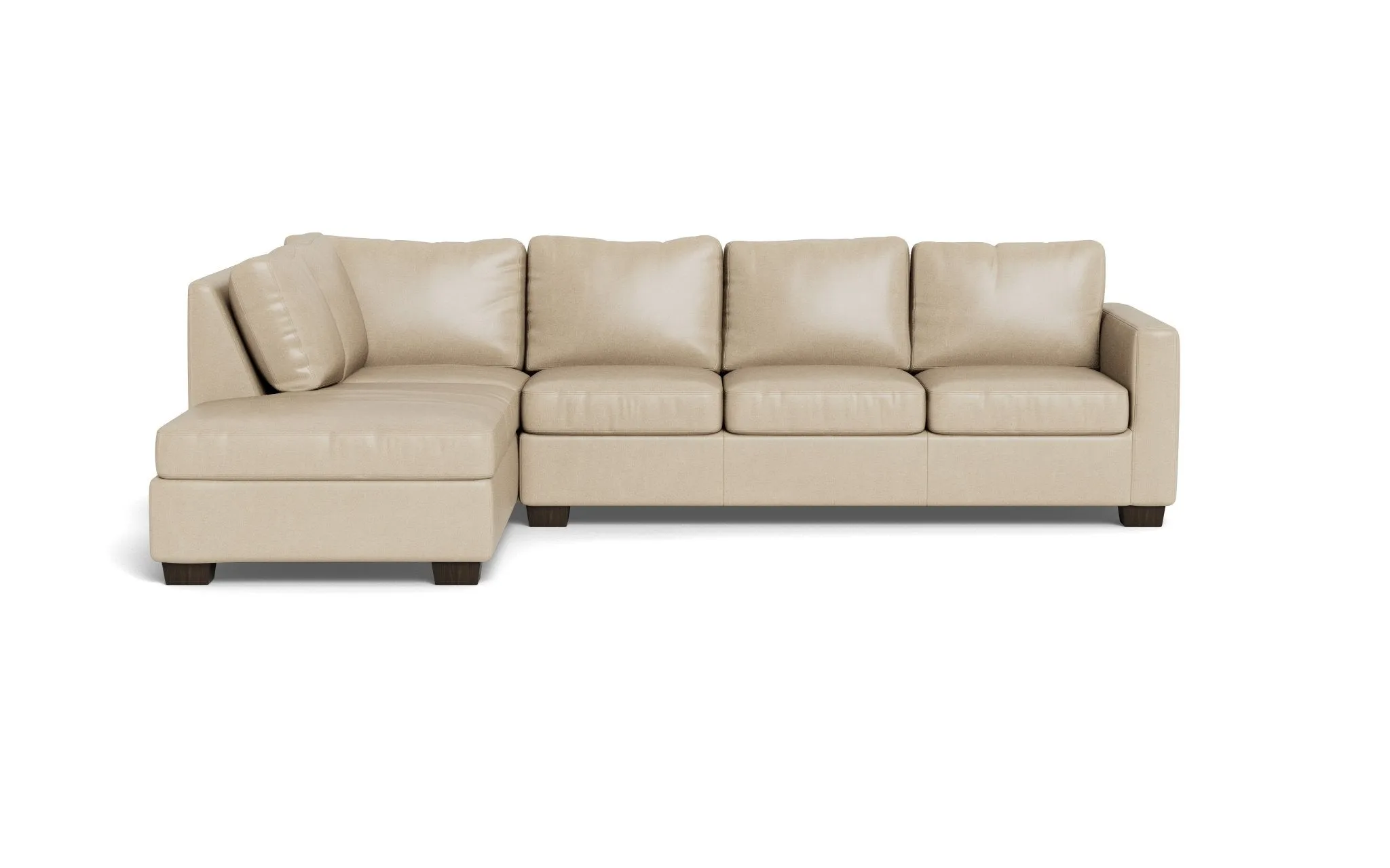 Track 121" Leather Left Chaise Sectional