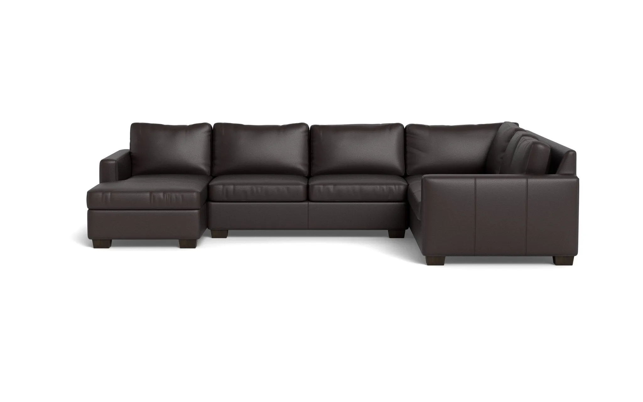 Track 141" Leather Corner Sectionals w. Left Chaise