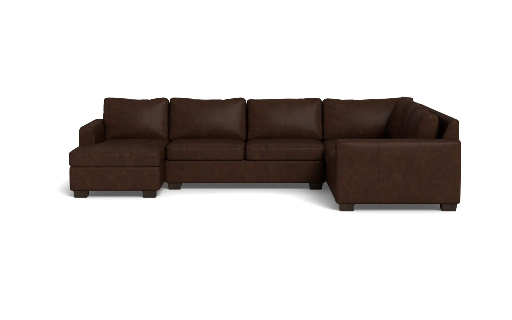 Track 141" Leather Corner Sectionals w. Left Chaise