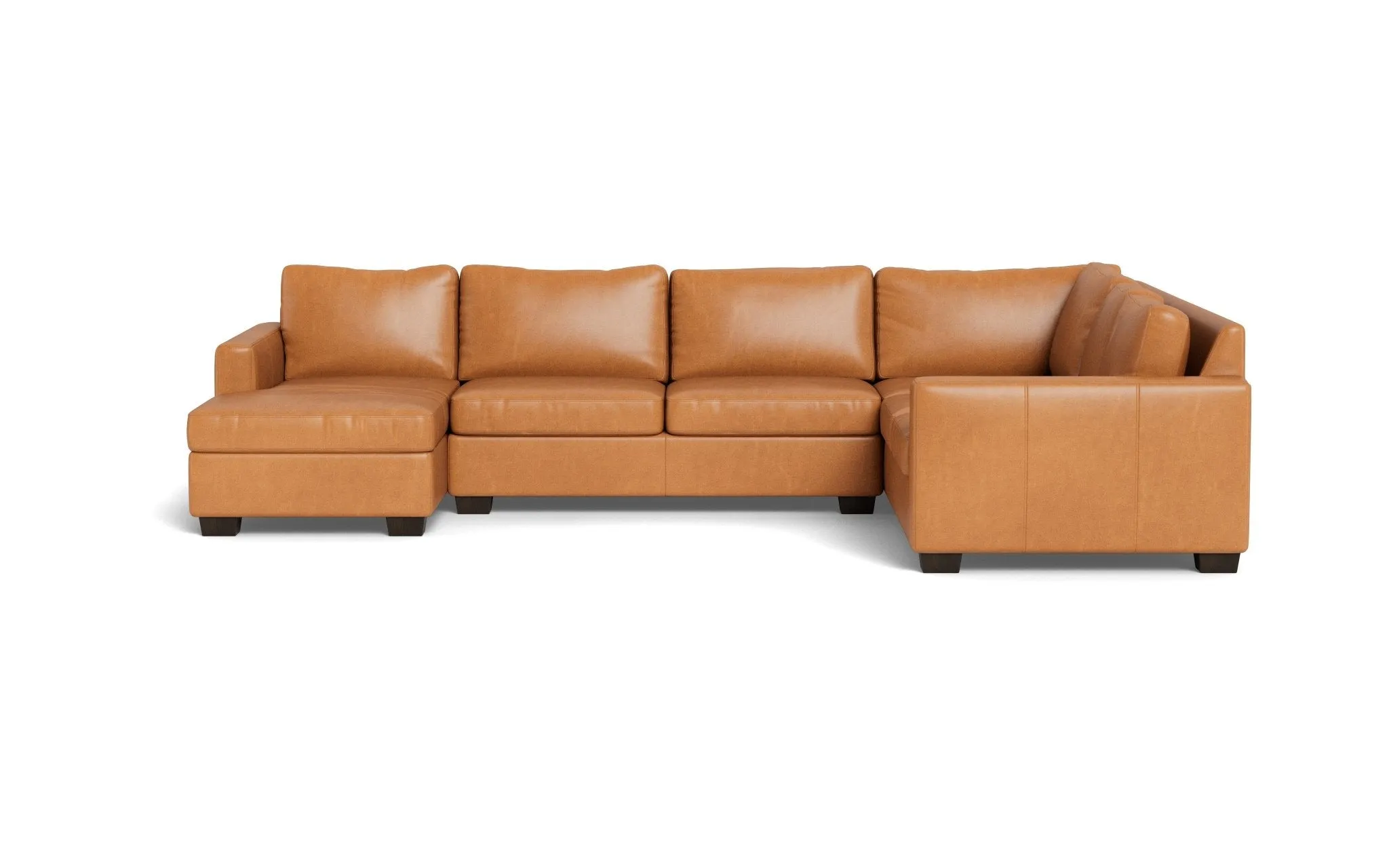 Track 141" Leather Corner Sectionals w. Left Chaise
