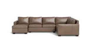 Track 141" Leather Corner Sectionals w. Left Chaise
