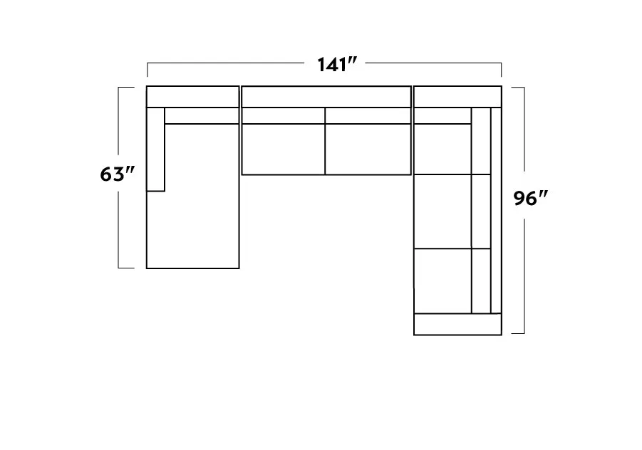 Track 141" Leather Corner Sectionals w. Left Chaise
