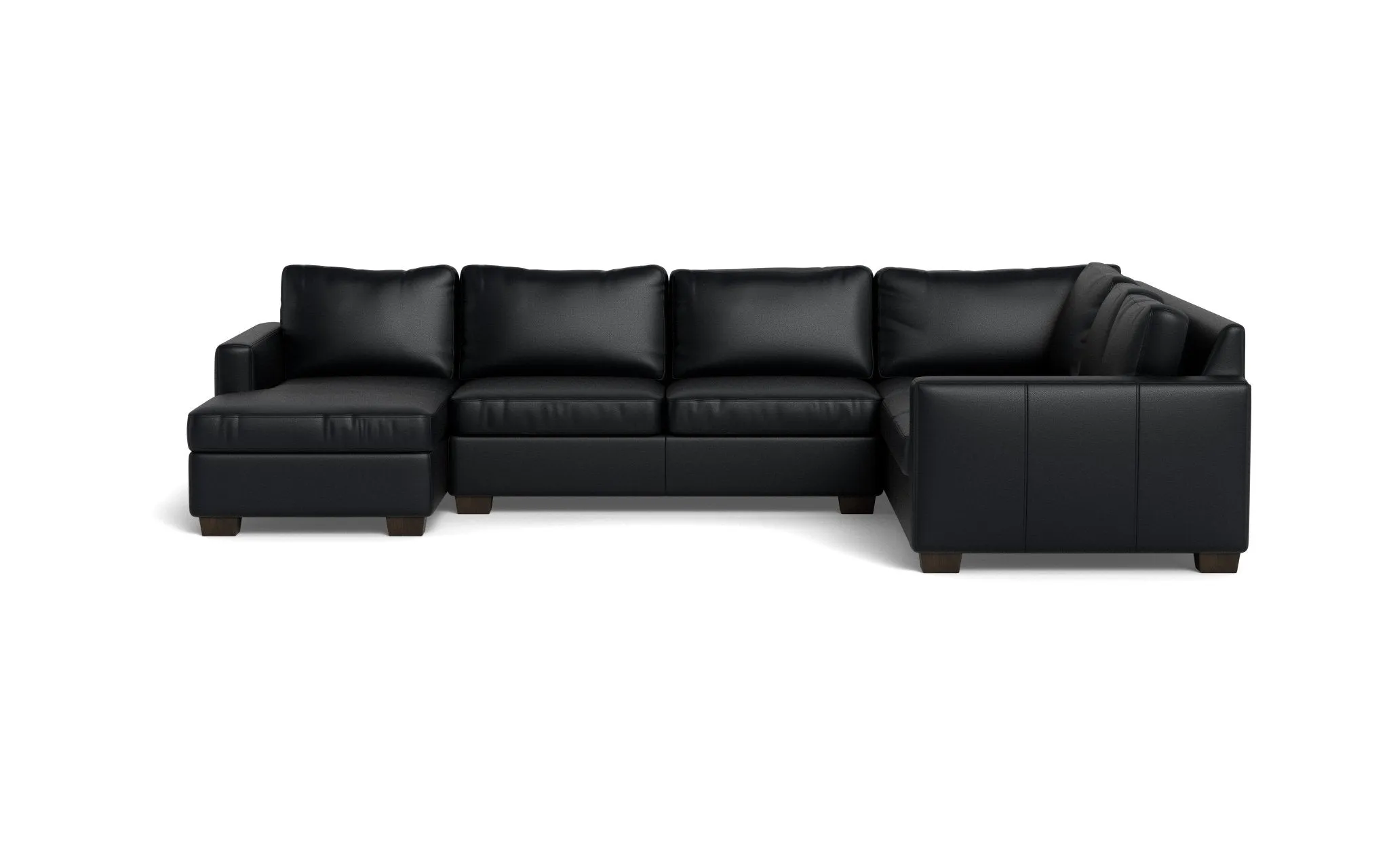 Track 141" Leather Corner Sectionals w. Left Chaise
