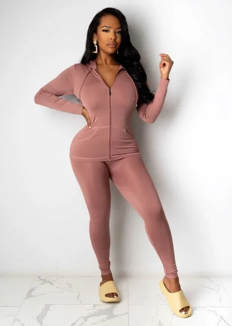 two piece Jacket and leggings matching sets