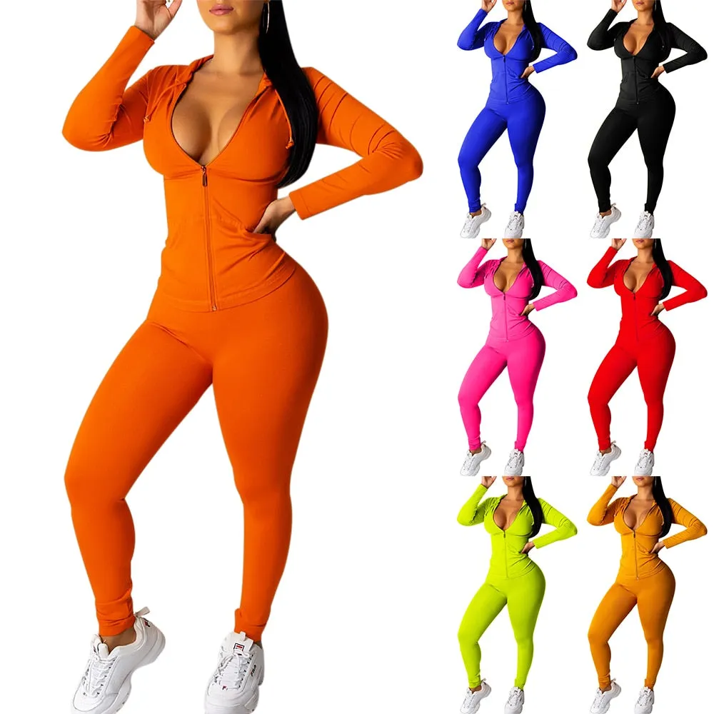 two piece Jacket and leggings matching sets