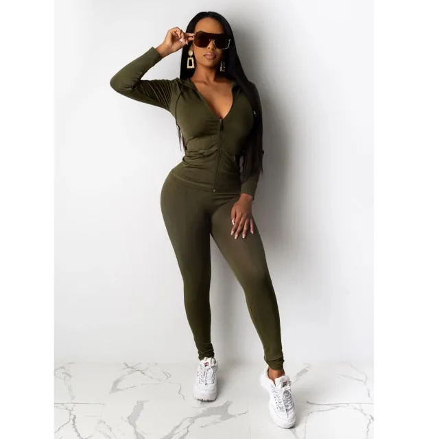 two piece Jacket and leggings matching sets