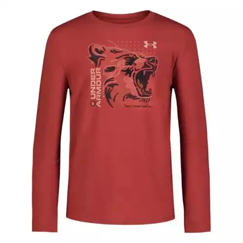 Under Armour Youth Boys' UA Bear Map Long Sleeve Tee - Earthen Orange