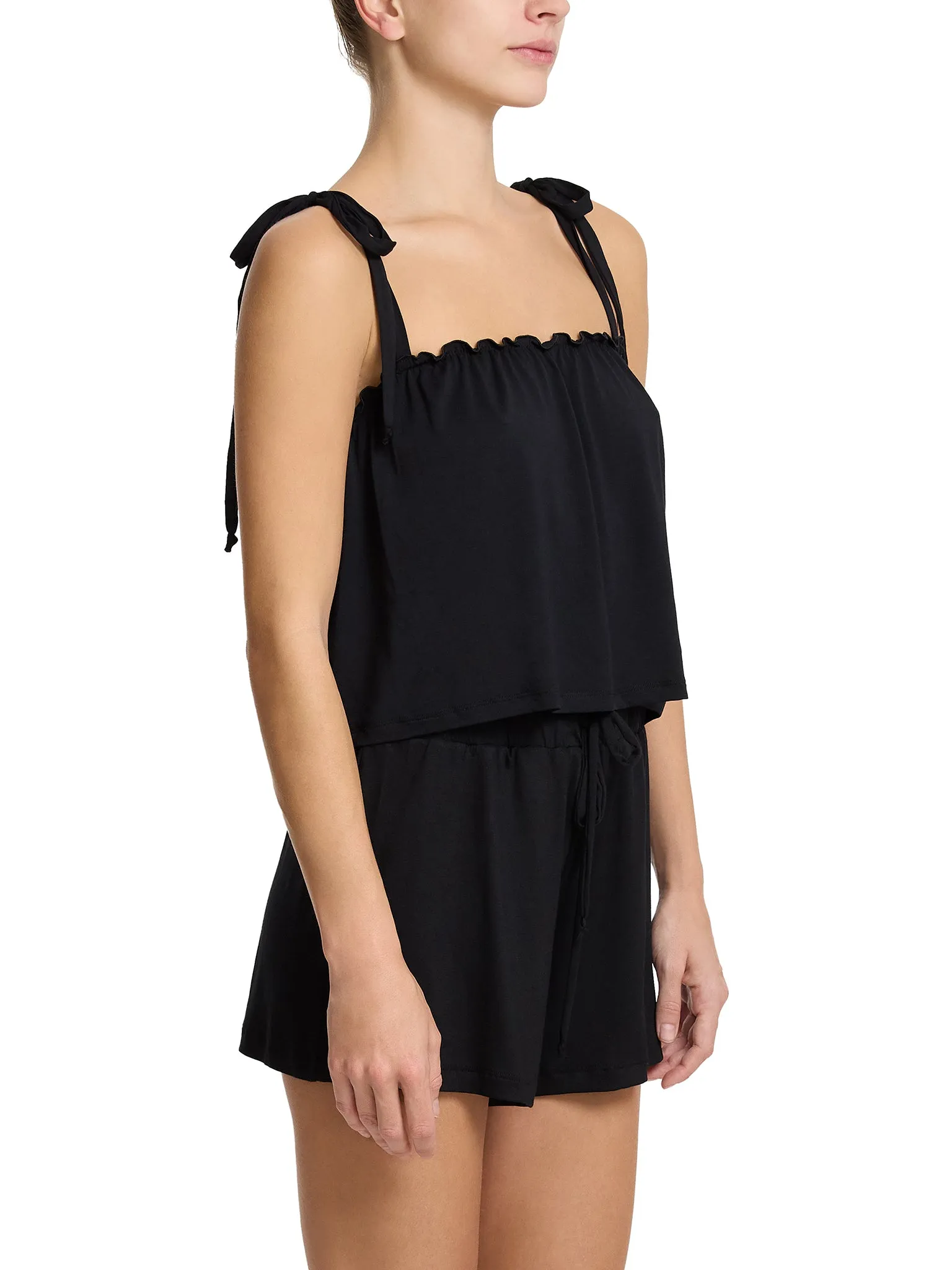 Unwind Ruffle Cami Black