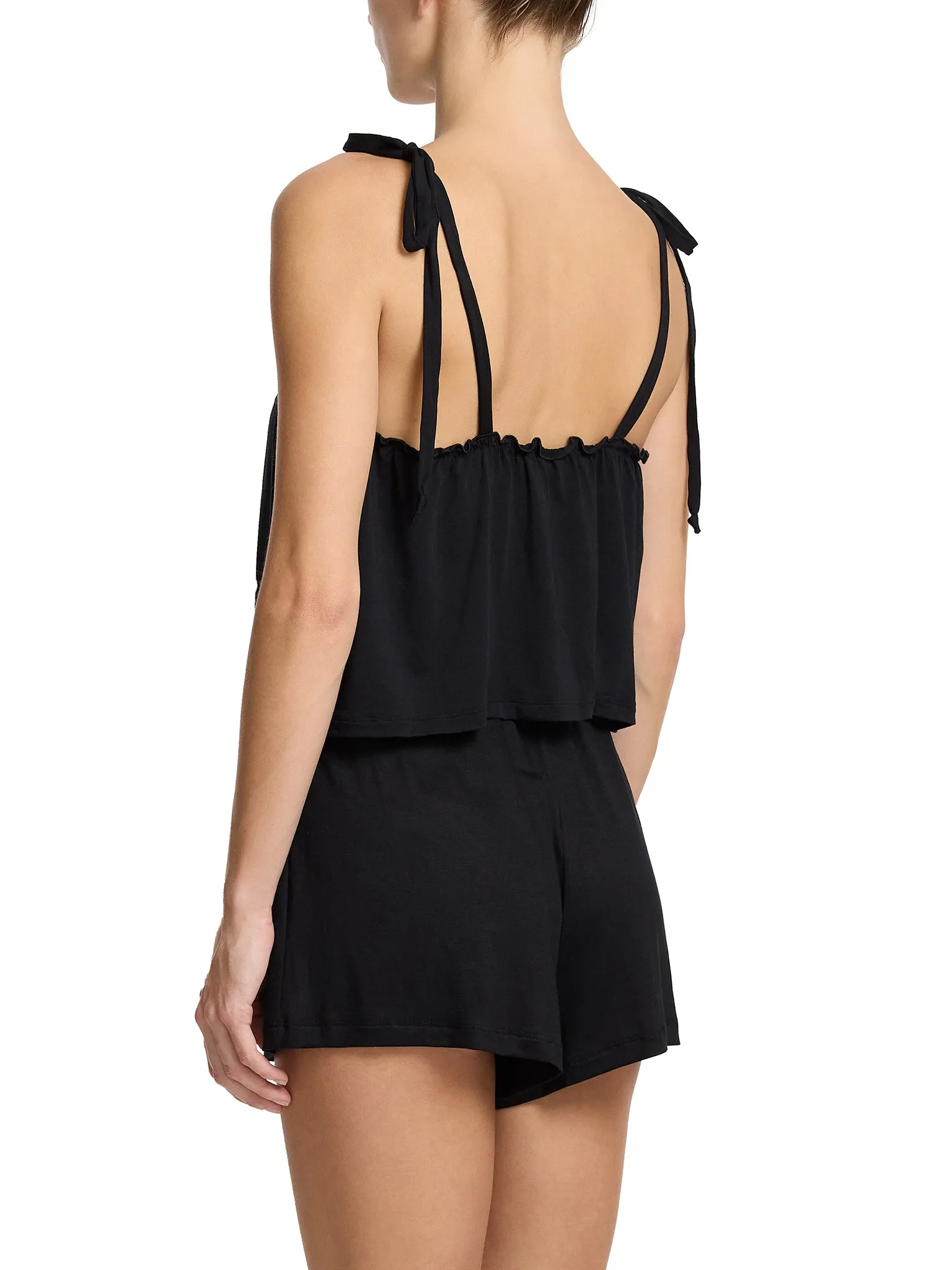 Unwind Ruffle Cami Black