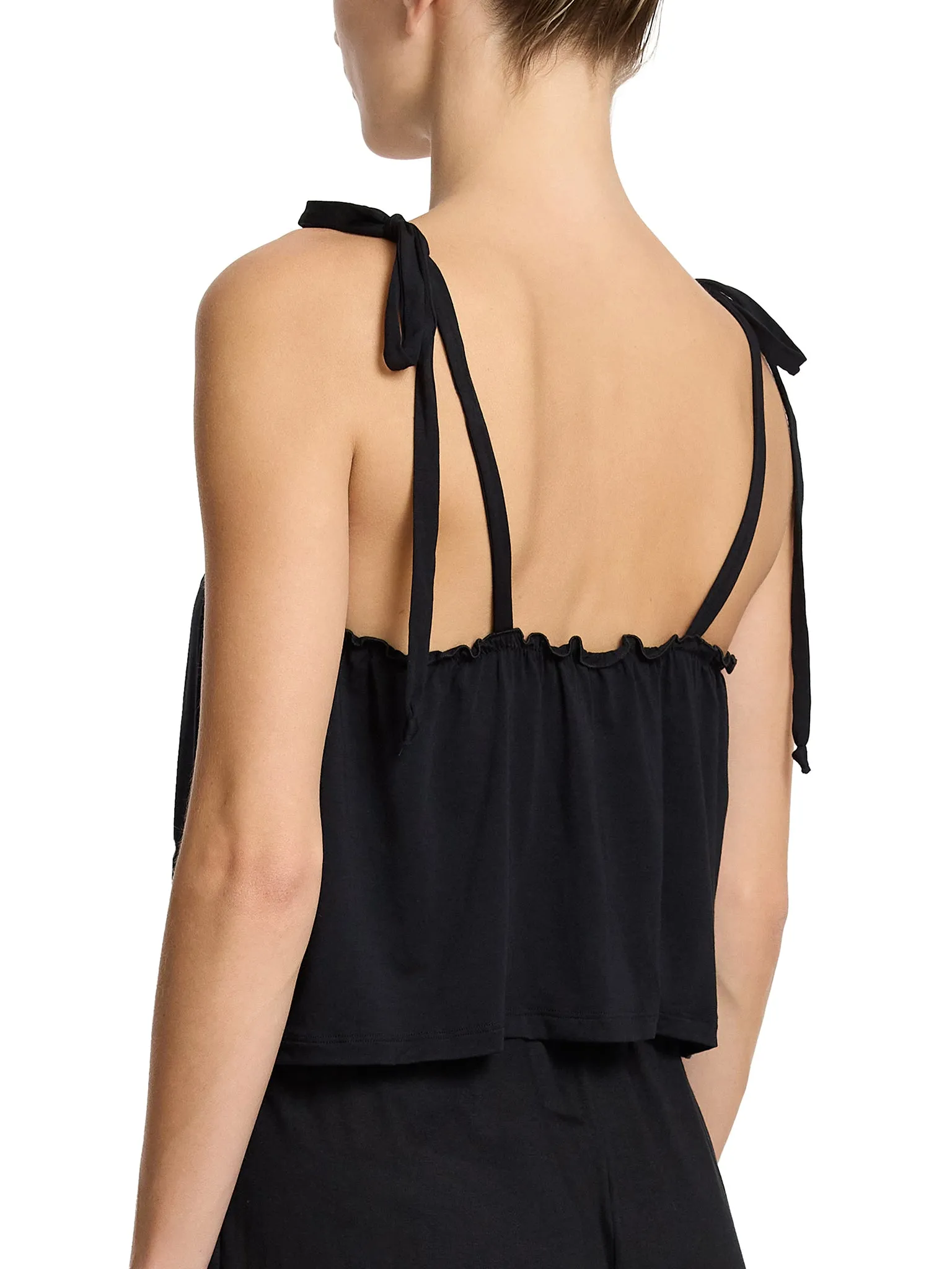 Unwind Ruffle Cami Black