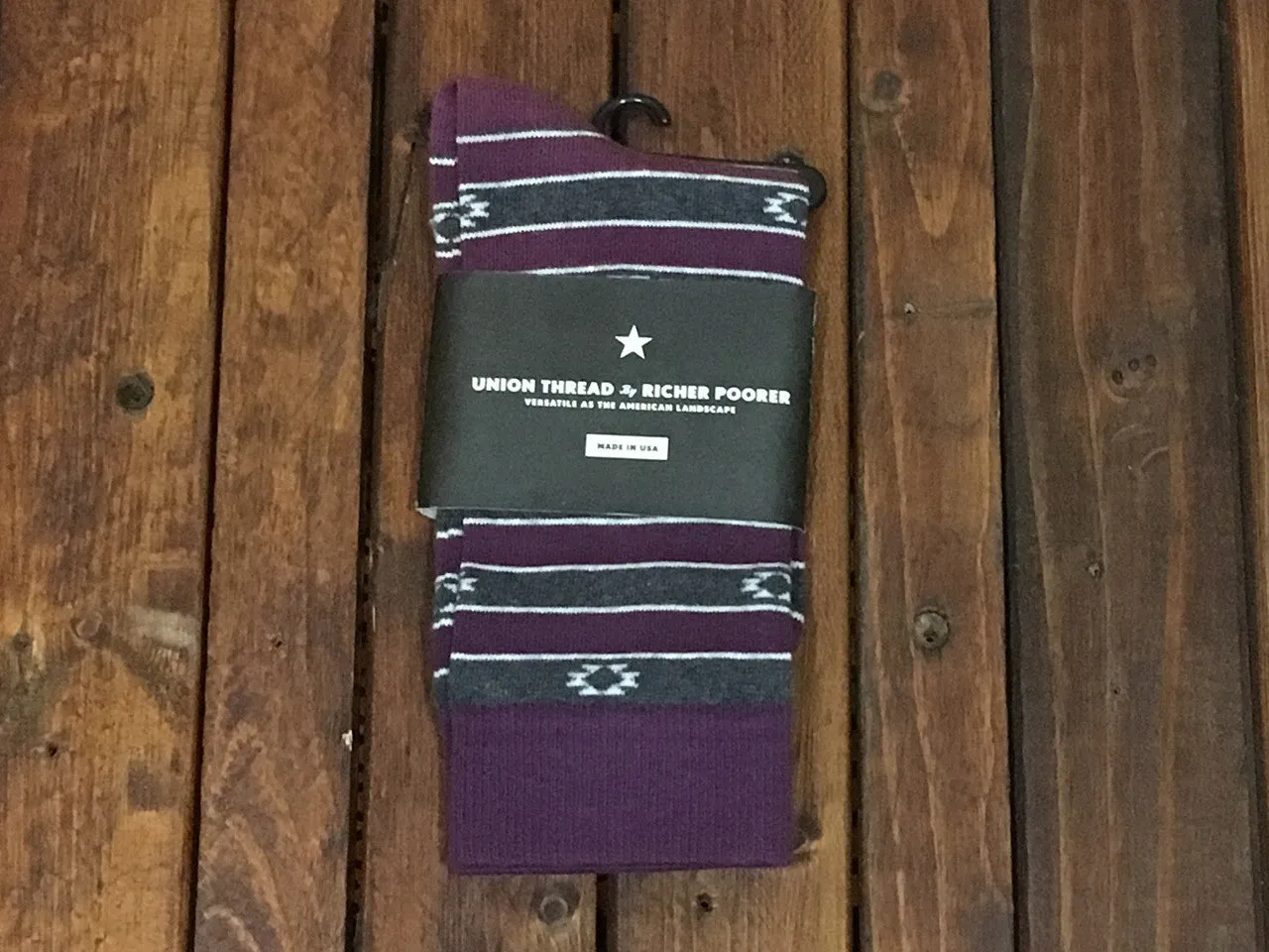 USTRST03 Richer Poorer US Tribal Stripe Purple Socks