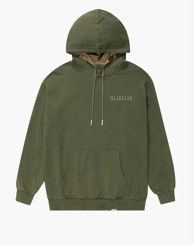 Valabasas "Vala-Ascent" Vintage Army Green Fleece Hoodie