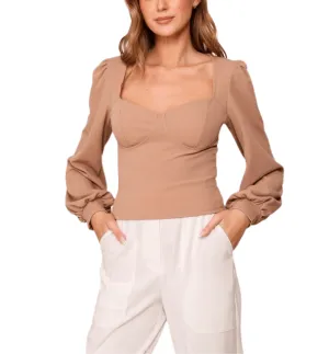 Valentine Puff Sleeve Corset Top