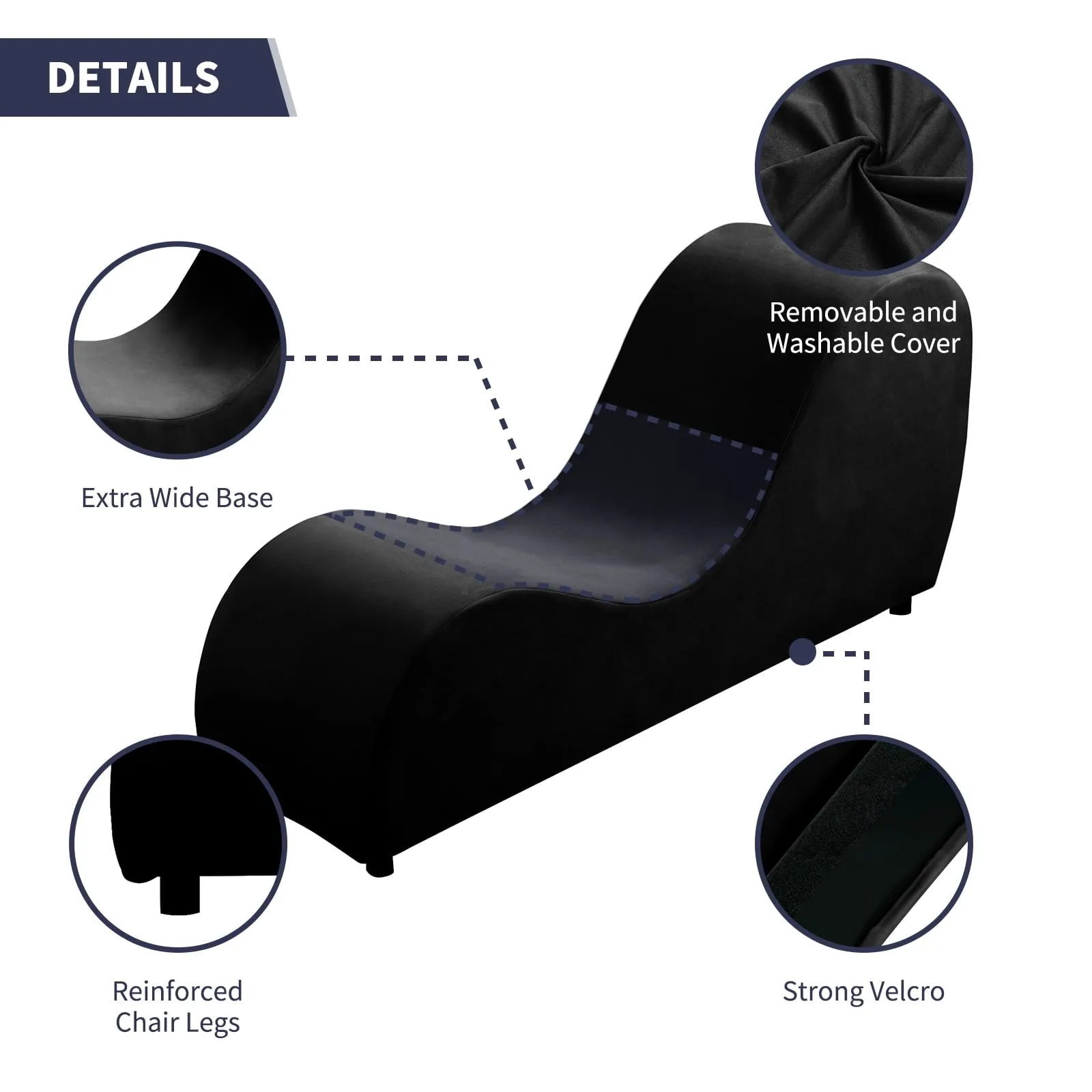 Velvet Yoga Chair for Adults, Chaise Lounge Chair for Yoga